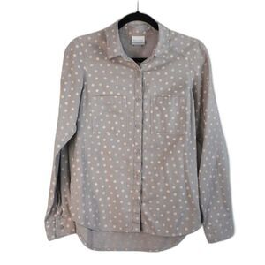 Columbia Polka-dot Grey‎ Button Down Long Sleeve EUC Sz S Outdoor camping hiking